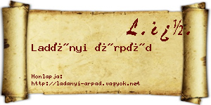 Ladányi Árpád névjegykártya